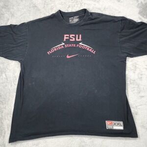 Florida State Seminoles Nike Shirt Mens 2XL Black NCAA Football Center Swoosh